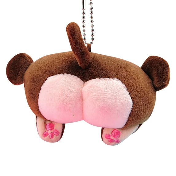 Cute Soft Peach Keychain Toy Cat Dog Pig Fashion Bag Charm Decorative for Girls Kids and Teens