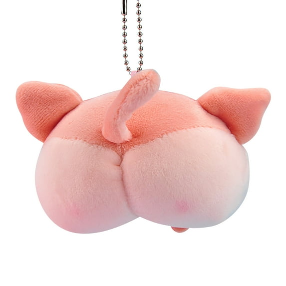 Cute Soft Peach Keychain Toy Cat Dog Pig Fashion Bag Charm Decorative for Girls Kids and Teens