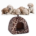 thumbnail image 1 of Cute Soft Sponge Strawberry Pet Cat Dog House Bed Warm Cushion Basket（Leopard XL）, 1 of 6