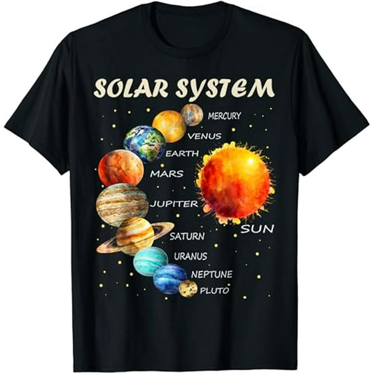 Cute Solar System For Boys Kids Planets Science Space Sun T-Shirt