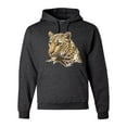 thumbnail image 1 of Cute Southeast African Cheetah Fashion Graphic Hoodie Sweatshirt, Heather Black, 3XL, 1 of 1