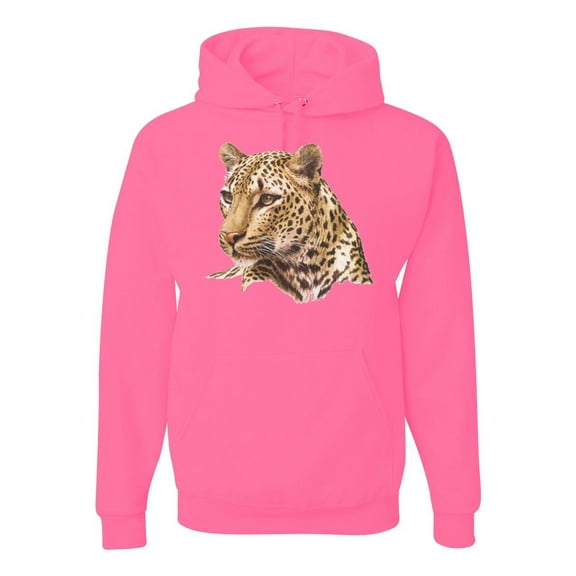 Cute Southeast African Cheetah Fashion Graphic Hoodie Sweatshirt, Neon Pink, Medium