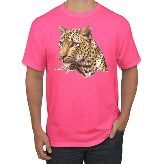 Cute Southeast African Cheetah Fashion Graphic T-Shirt, Neon Pink, 5XL