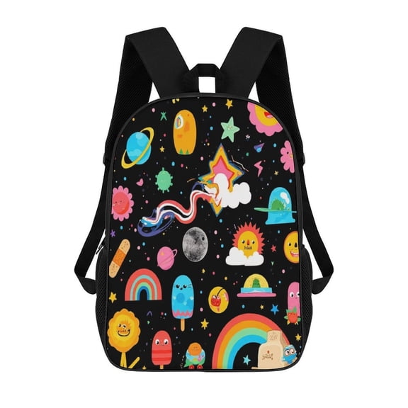 Cute Space And Nature Elements 3D Print 17in adolescent backpack Bags Laptop