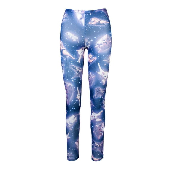Cute Space Kitten Ladies Leggings - Navy - Large