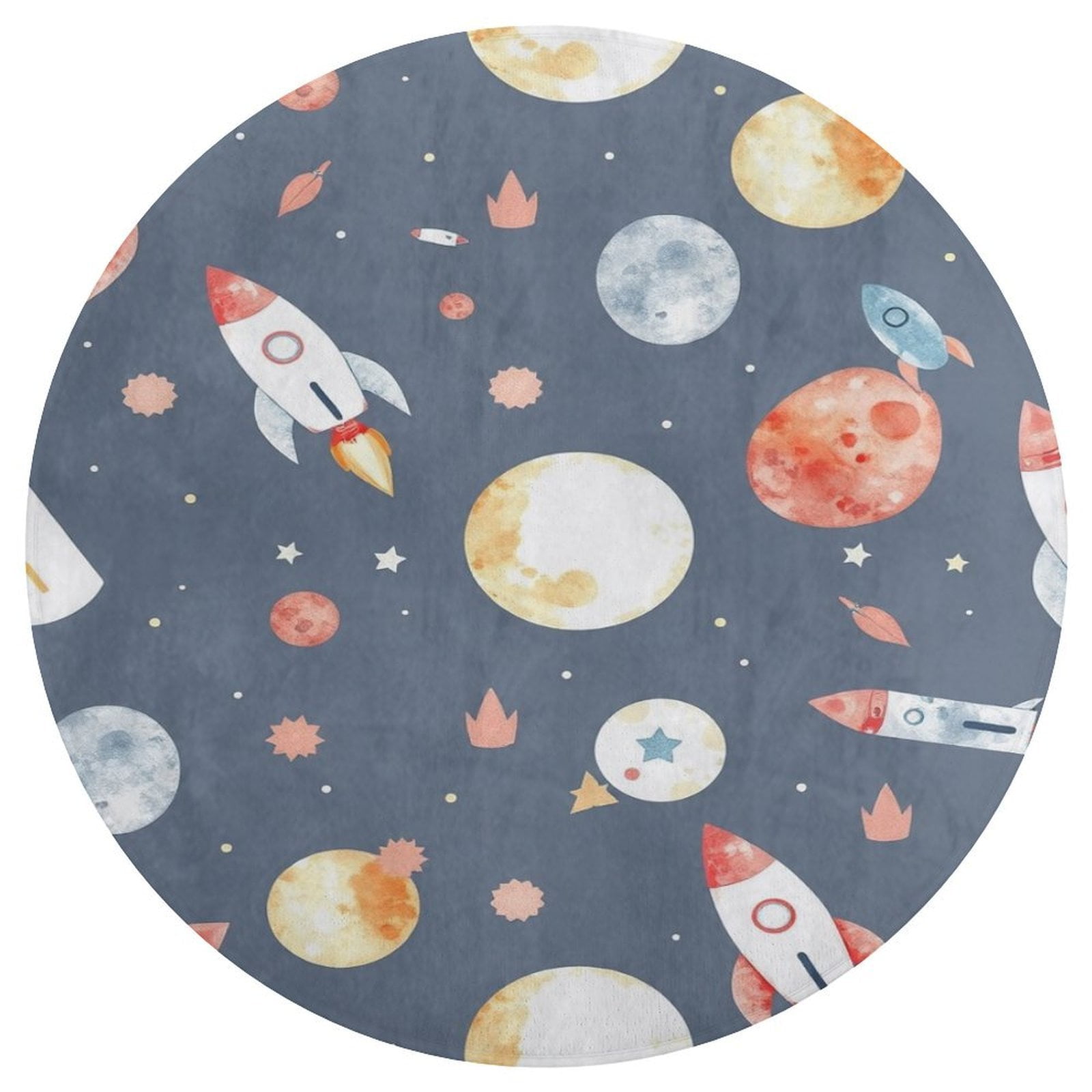 Cute Space Rockets Planets(2) Rugs for Bedroom Large Area Living Room ...