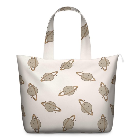 Cute Space-Themed Travel Tote Bag with Planets, Aliens, Spacecraft Large Capacity Weekender Bag with Multiple Pockets for Weekend Getaways Fitness