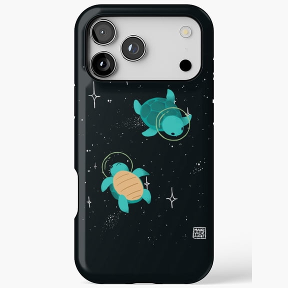 Cute Space Turtles Astronauts Floating OrbitPhone Case for iPhone 11 through 17 Pro Max