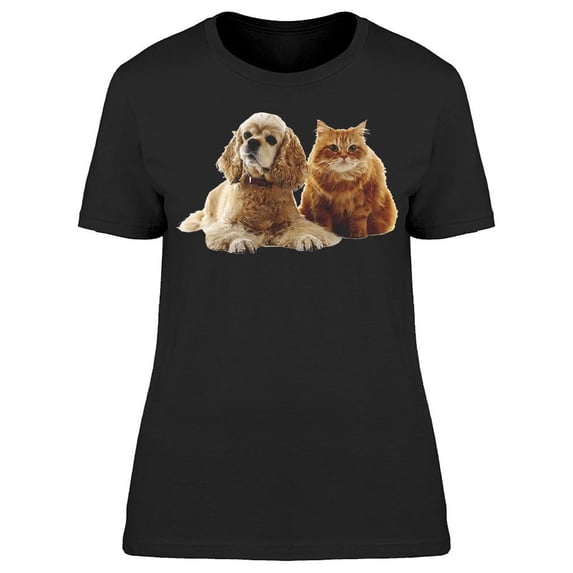 Cute Spaniel Puppy And Kitten Tee Women's -Image by Shutterstock