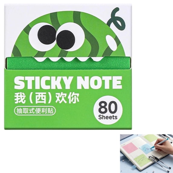 Cute Sparkle Sticky Notes Pull Out Glitter Post It Notes 80 Sheets Transparent Paper Memo Pads Back To School Planner Office Supplies School Supplies Bulk,green