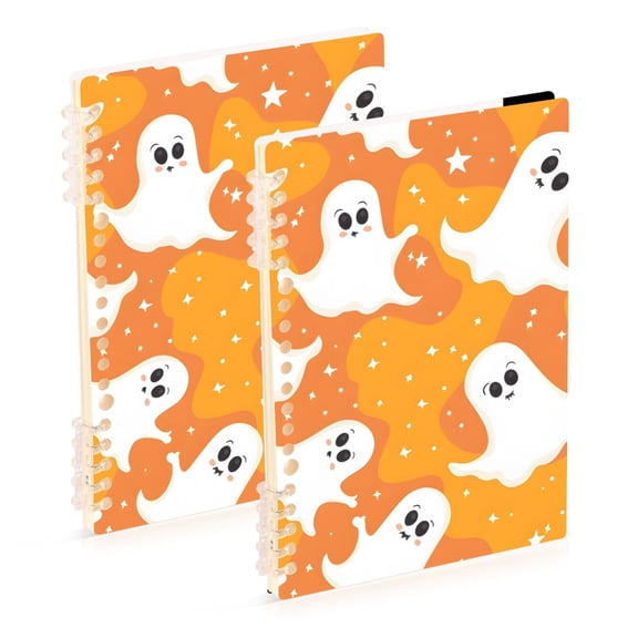 Cute Specters Stars Halloween Cartoon Notebook Detachable Coil Notebook Diary Plan Book A5 Size 60 Pages 1 Pack