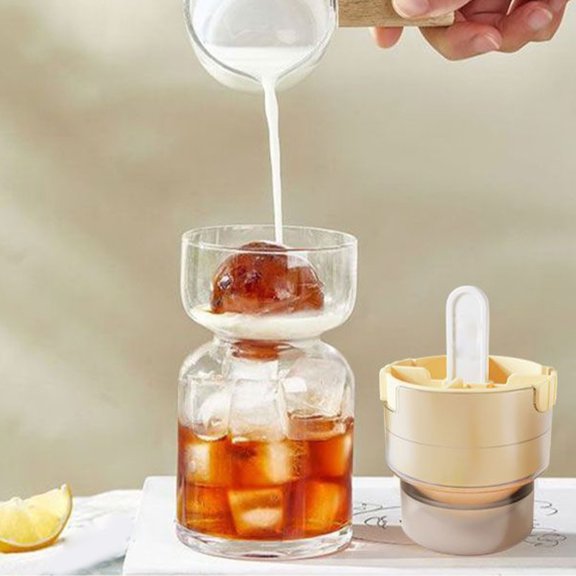 Cute Spherical Ice Mold For Homemade, Lollipop Puck Thick Ice Cube Tray Household