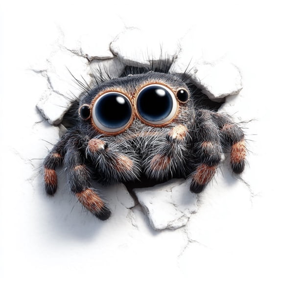 Cute Spider 3D Wall Cracker Car Decal - Adorable Realistic Arachnid Vinyl Sticker for Vehicle Windows, Bumpers, and Laptops - Waterproof & UV Resistant Funny Spider Gift for Kids and Spider Lovers.