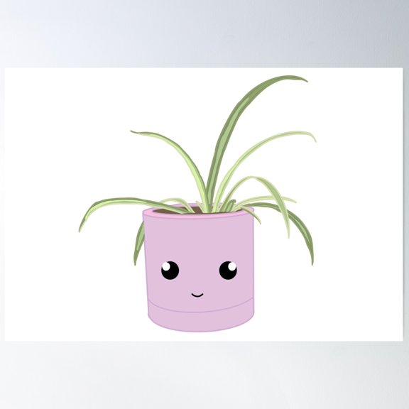 Cute Spider Plant With Face Poster Wall Art, Modern Wall Decor For Living Room Bedroom, 8x12 UNFRAMED