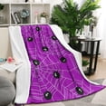thumbnail image 1 of Cute Spider Web Halloween Pattern Blanket,Comfortable Soft Lamb Wool Throw Blanket,All Season,Warm Lightweight Blankets for Sofa Bed Couch Living Room Chair,50"x60", 1 of 4