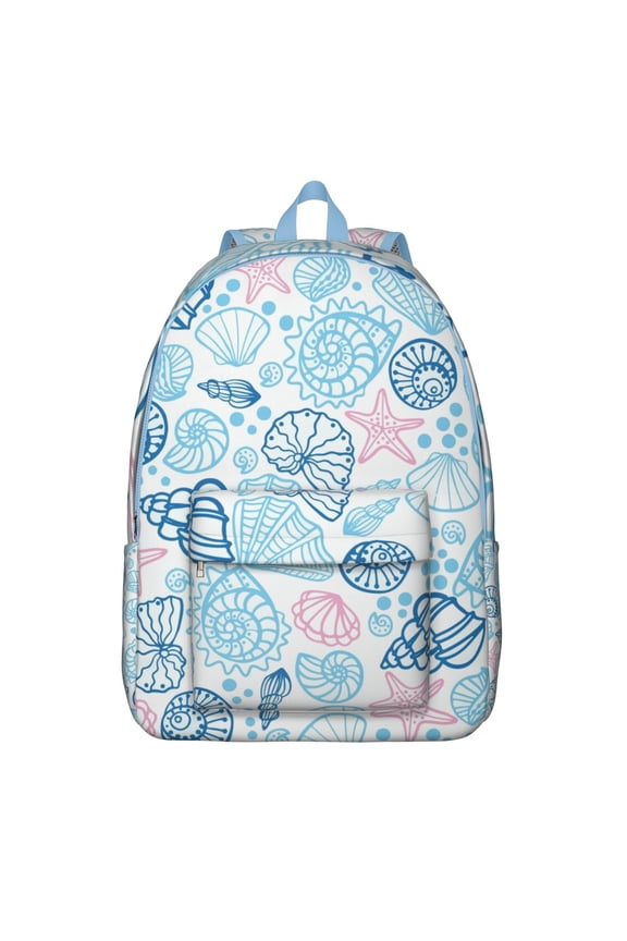 Cute Spiral Seashell Fish Nautical Travel Backpack – Lightweight Travel Backpack with Tropical Marine Design, Comfortable Carrying, Anti-theft Features for Daily Commuting and Beach Trips