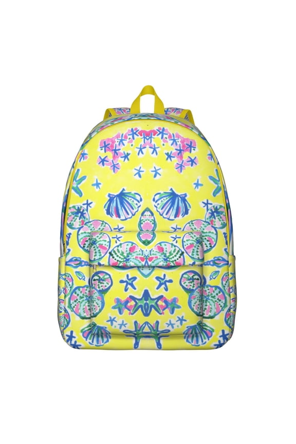 Cute Spiral Seashell Nautical Travel Backpack – Vintage Style Canvas Bookbag with Beach Marine Pattern, Comfortable Carrying, Large Capacity, Anti-theft Features for School, Travel, and Daily Use