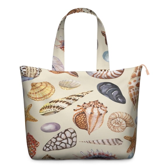 Cute Spiral Seashell Pattern Travel Tote Bag, Lightweight Weekender Bag for Women’s Sea and Coral Adventures
