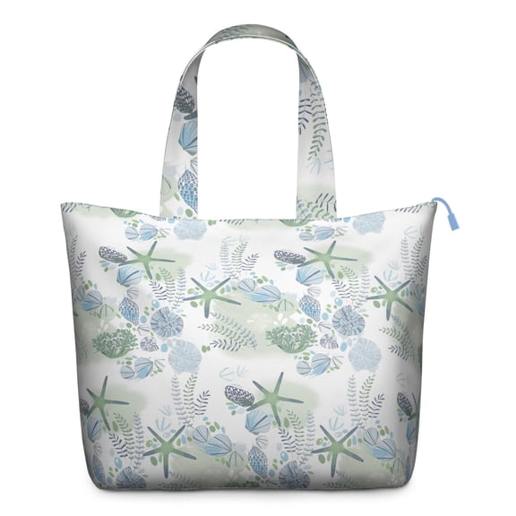 Cute Spiral Seashell Pattern Travel Tote Bag, Lightweight Weekender Bag for Women’s Sea and Coral Adventures