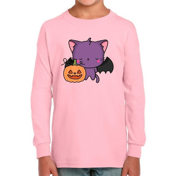 Cute Spookitty W Pumpkin Long Sleeve Toddler -Image by Shutterstock, 2 Toddler