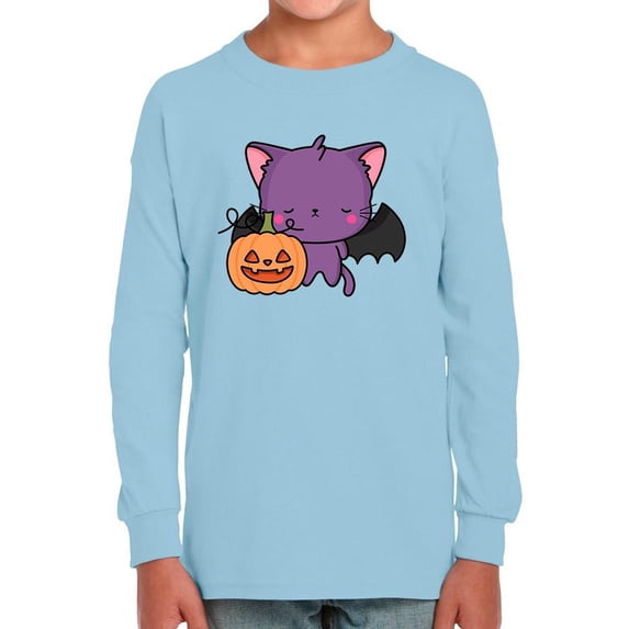 Cute Spookitty W Pumpkin Long Sleeve Toddler -Image by Shutterstock, 5 Toddler