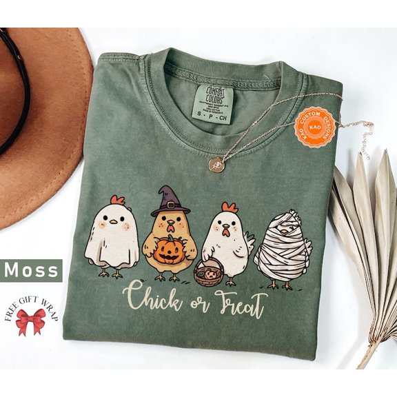 Cute Spooky Chicken Shirt, Chick Or Treat, Halloween T-Shirt, Funny Autumn Tee