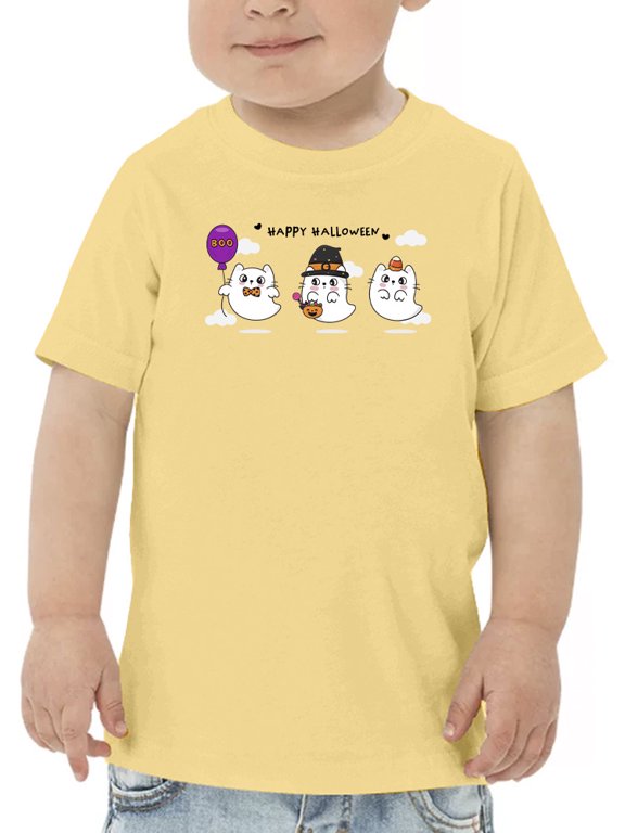 Cute Spooky Ghost Kittens T - Toddler T-Shirt