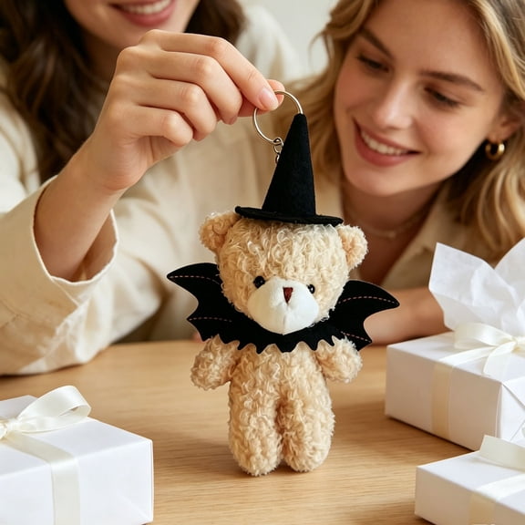 Cute Spooky Halloween Gifts, Scary Teddy Bear Spooky Decor, Soft Small Halloween Ornaments for Handbag, Backpack, Keys, Party