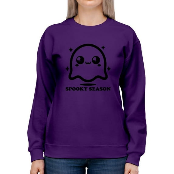 Cute Spooky Season Ghost Halloween Graphic - Women's Sweatshirt