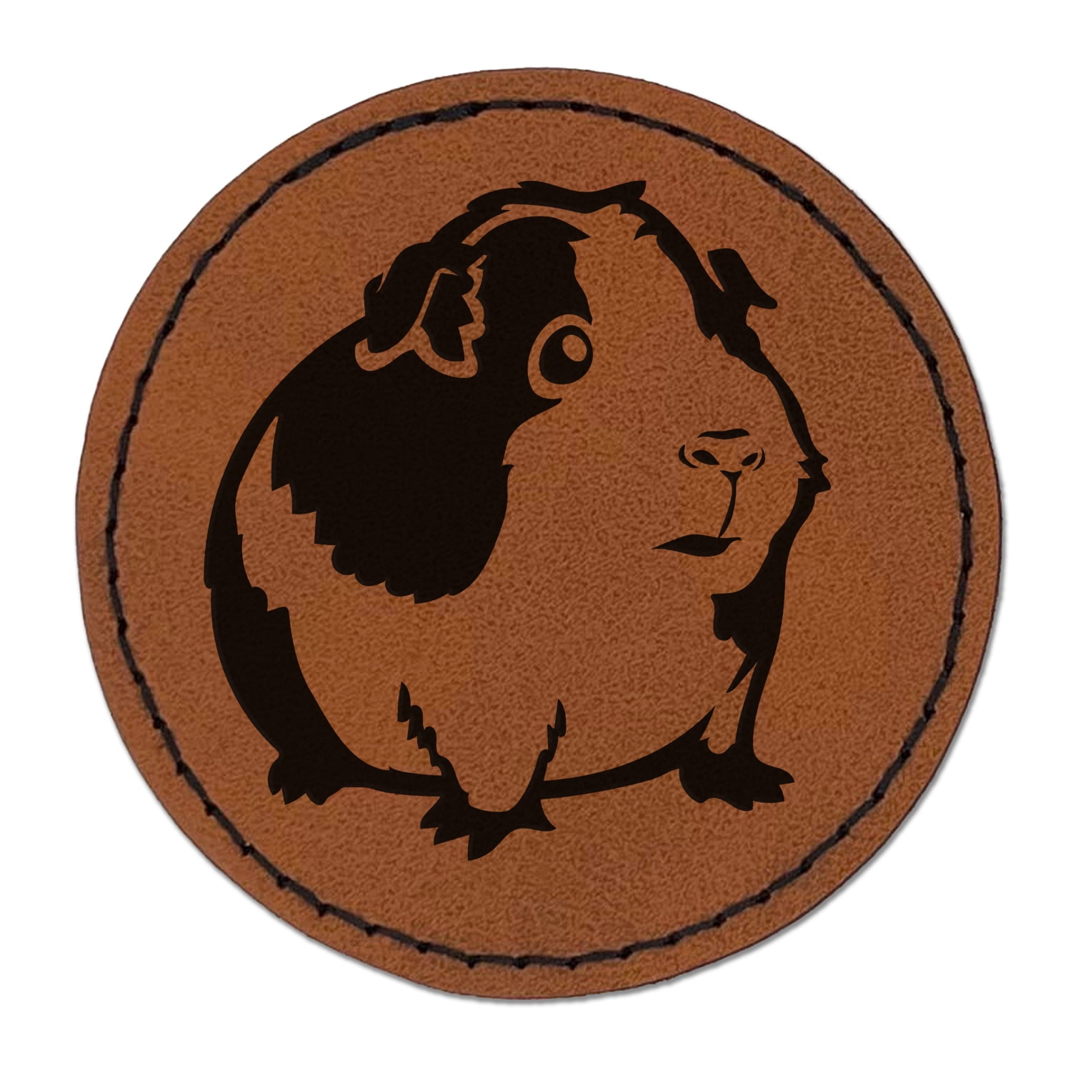 Curated visual reference: Cute Spotted Guinea Pig 2 5 Faux Leather Round Engraved Photo Inspiration