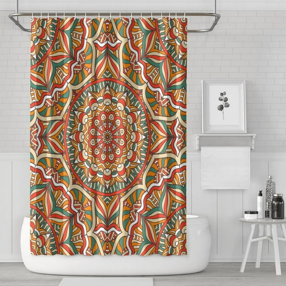 Cute Spring Floral Shower Curtain 72x72, Quick-Drying Polyester with Plastic Rings, Boho Daisy Artwork for Bathroom Decor
