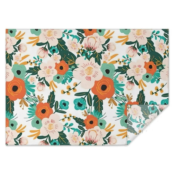 Cute Spring Flower Tablecloth,Oil Proof Spill Proof Polyester Table Cover for Rectangle Tables,Durable Tablecloth Fitted Tablecloths for Camping Dining Buffet Parties