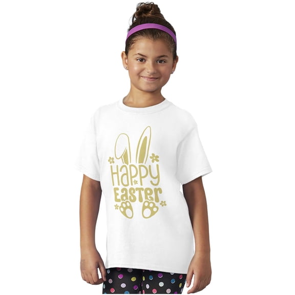 Cute Spring Happy Easter Bunny Ears Girls Kids T Shirt Tees Teen Brisco Brands S