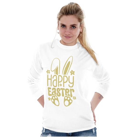 Cute Spring Happy Easter Bunny Ears Women's Long Sleeve T Shirt Brisco Brands S