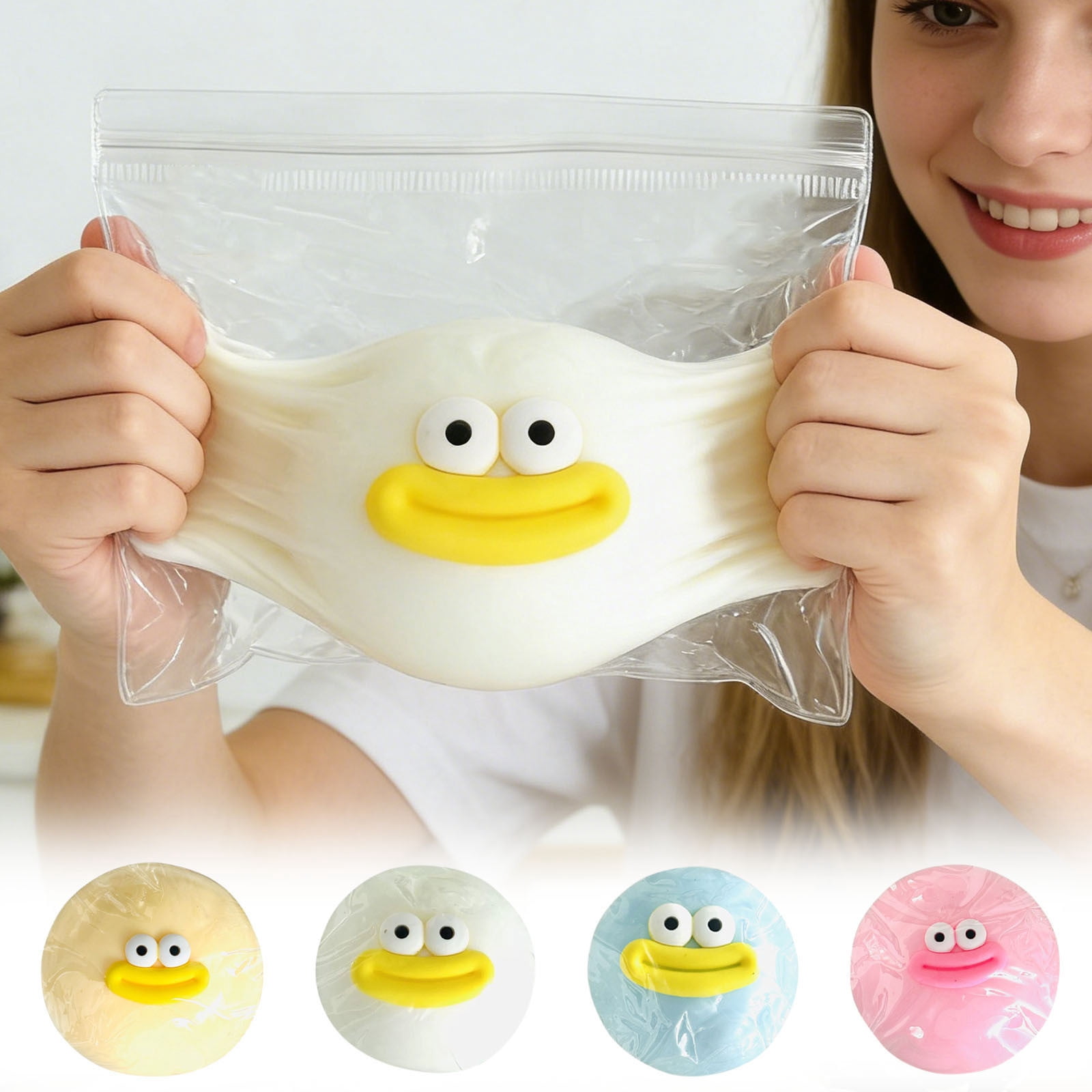 Cute Squeeze Fidget Toys for Teens & Adults, Giant Stress Ball with Big Eyes & Sausage Lips, Funny Prank Gifts, Party Supplies, Game Prizes