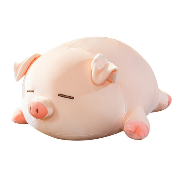 Cute Squinting Pig Plush Toy Soft Stuffed Pig Doll for Sleeping Hugging, High Quality Plush Fabric with Feather Pp Cotton Filler Super Soft and Comfortable, Ideal Gift for Kids
