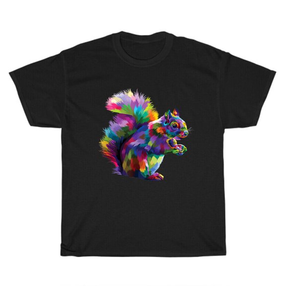 Cute Squirrel Colorful Polygonal Sciuridae Pop Art Escurel Animal Lover T-Shirt