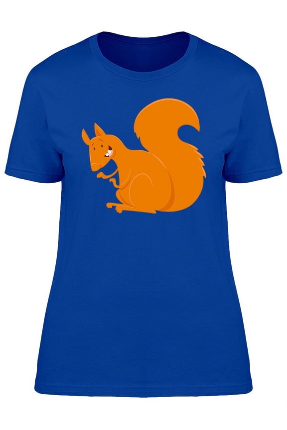 Cute Squirrel Doodle Cartoon T-Shirt Women -Image by Shutterstock, Female Medium