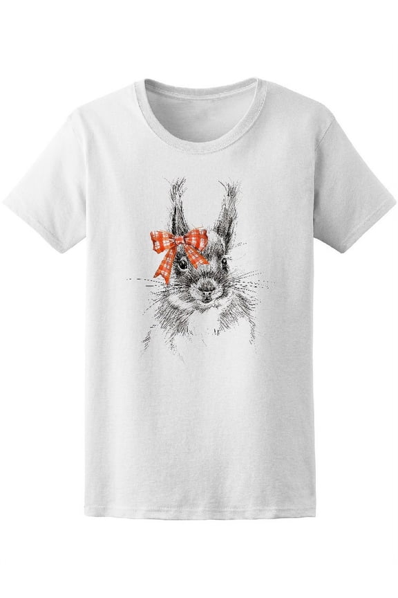Cute Squirrel Hand Drawn T-Shirt Women -Image by Shutterstock, Female Small