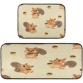 thumbnail image 1 of Cute Squirrel and Nut Kitchen Mat - Cushioned Anti Fatigue Kitchen Rug Set of 2, Non Slip Waterproof Kitchen Mats for Kitchen, Laundry, Sink, Office 19.7"×27.6"+19.7"×47.2" Home Decor, 1 of 7
