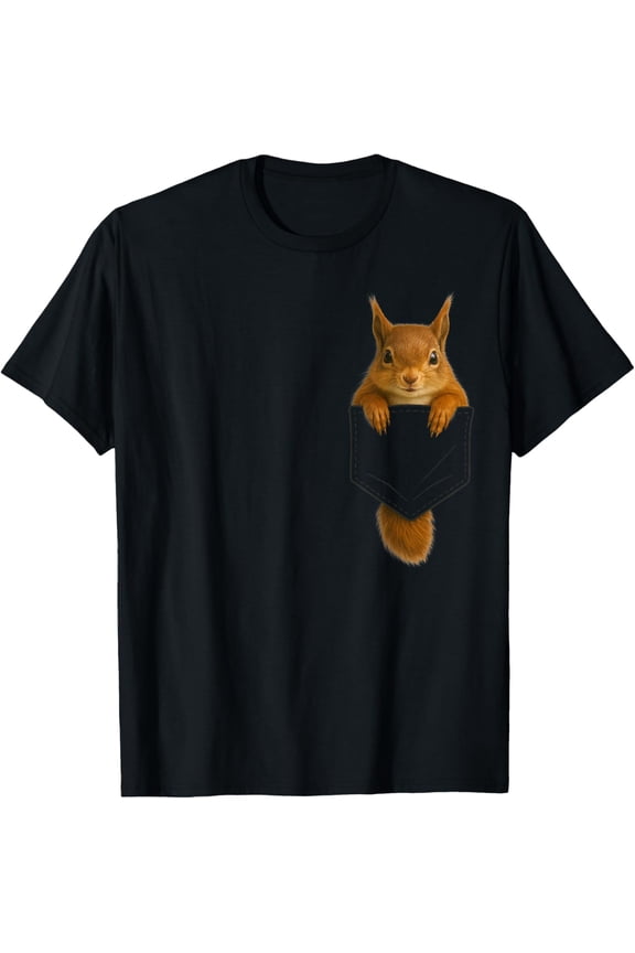 Cute Squirrel Pocket Funny Gifts for Men Women T-Shirt