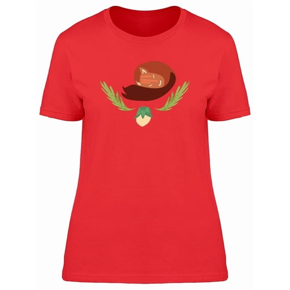 Cute Squirrel Sleeping Cartoon Tee Women's -Image by Shutterstock