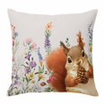 thumbnail image 1 of Cute Squirrel Throw Pillow Cover Vintage Purple Pink Flower Leaf Pine Cone Cotton Linen Cushion Cover Throw Pillow Case with Invisible Zipper for Couch Sofa Bed Chair Car 26x26 Inch, 1 of 12