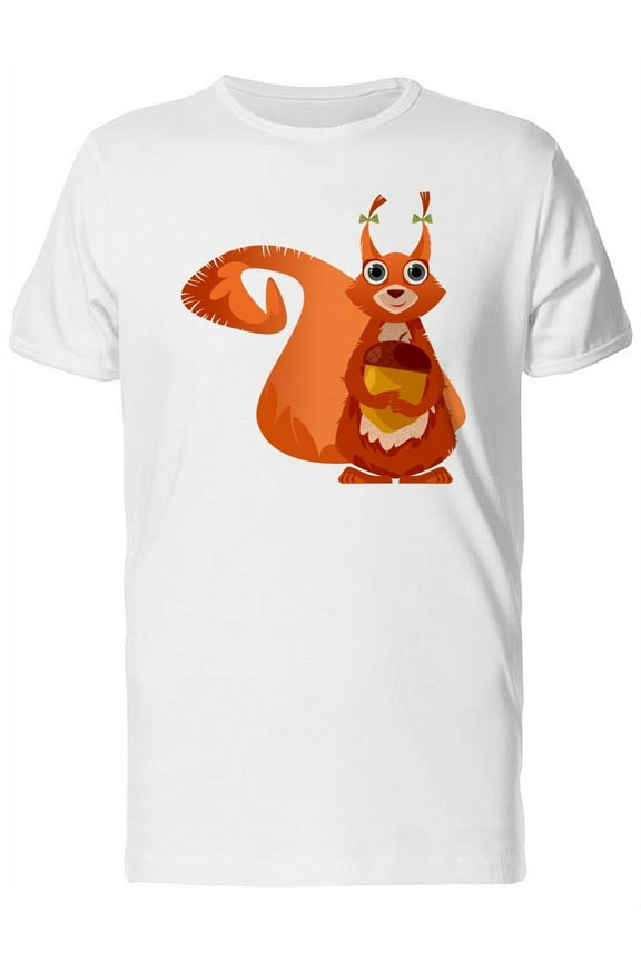 Cute Squirrel With Acorn T-Shirt Men -Image by Shutterstock, Male x-Large