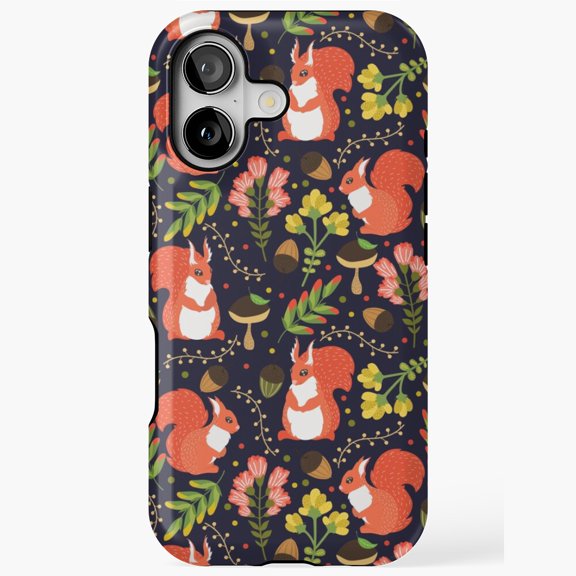 Cute Squirrels Forest Pattern Phone Case for iPhone 17 16 15 14 13 12 11 Pro Max