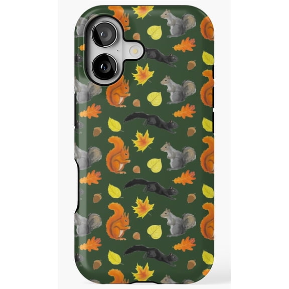 Cute Squirrels in Forest Pattern Design Phone Case for iPhone 11 12 13 14 15 16 17 Pro Max