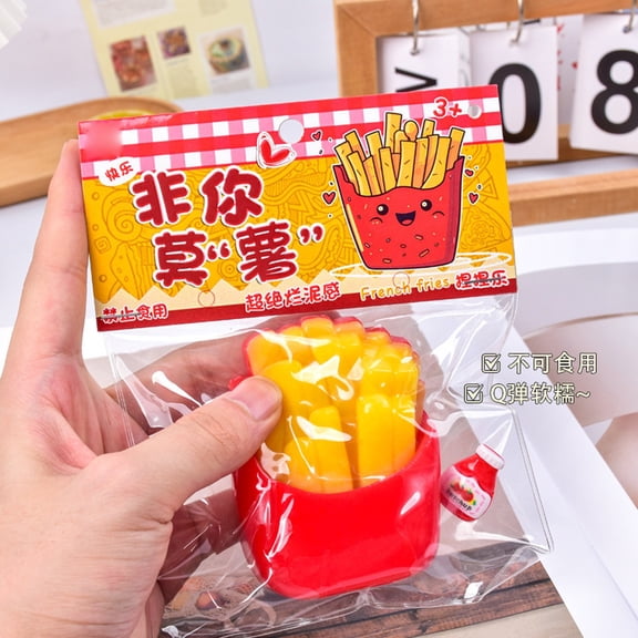 Cute Squishies,Squishy Fidget Toys,Fries Chips Toy Kawaii Food Soft Squeeze Boy Girl Toy as Kitchen Party Favor Stress Relief Kid's Toys(1pc)