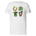 thumbnail image 1 of Cute St Patricks Clover Doodles T-Shirt Men -Image by Shutterstock, Male Small, 1 of 4