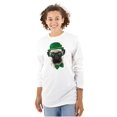 thumbnail image 1 of Cute St Pattys Day Leprechaun Pug Women's Long Sleeve T Shirt Brisco Brands S, 1 of 6