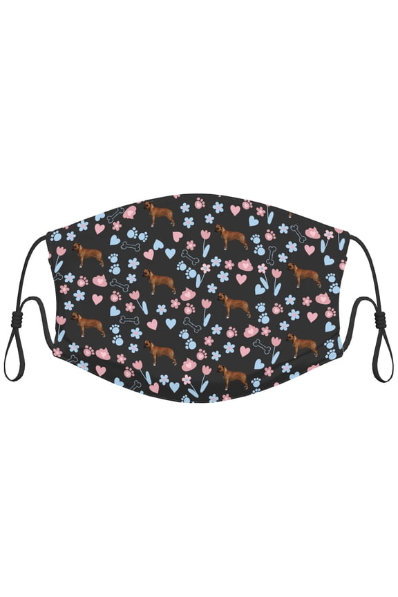 Cute Staffordshire Bull Terrier Dog Graphic Printed Cloth Face Masks Reusable Washable Adjustable for Adults (10 PCS)